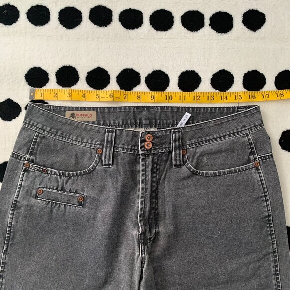 Buffalo David Bitton Relaxed Straight Leg Y2K Faded Black Jeans - Picture 8 of 13